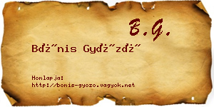 Bónis Győző névjegykártya